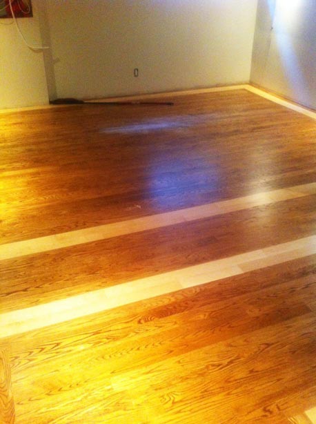Basement Stair Capping Install Sand Stain Border Design Refinish Royal Hardwood Floors