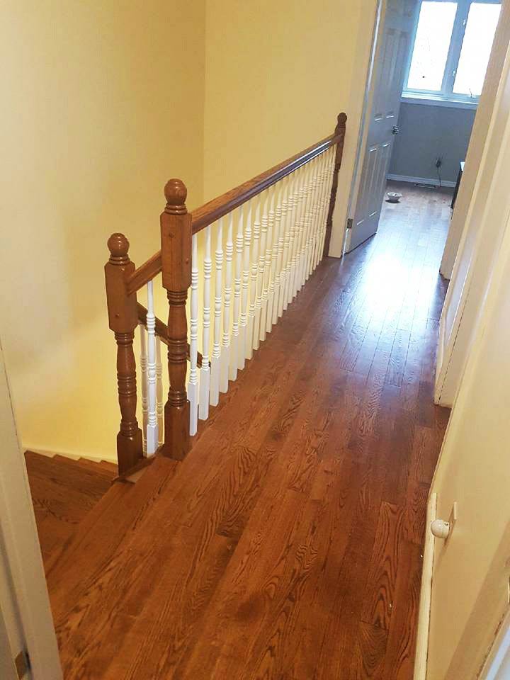 Remove Carpet Stairs Hallway Stain Refinish Railing Royal Hardwood Floors
